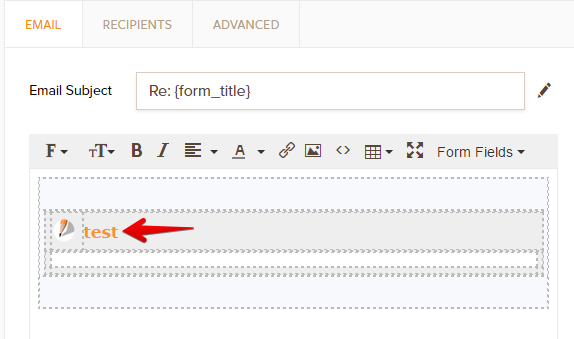 How can I change the form title in the email Image 2 Screenshot 41