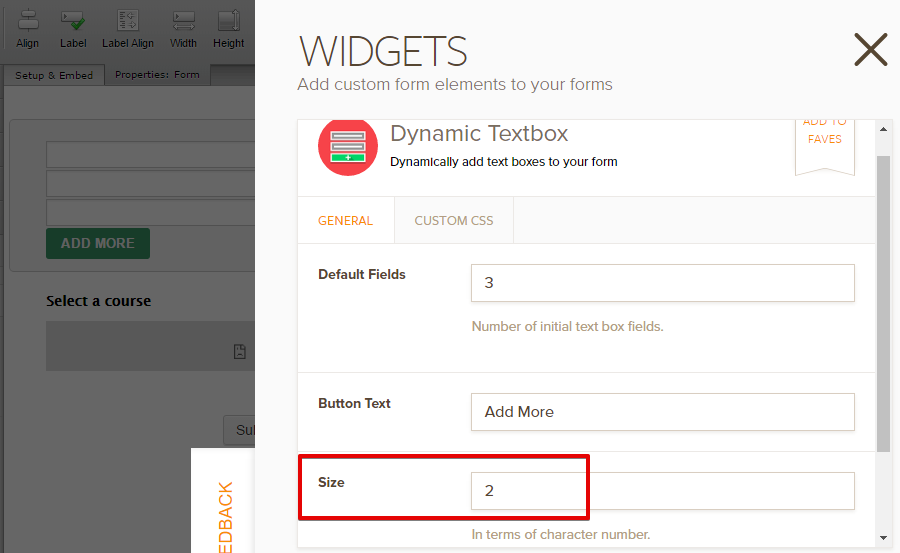 Dynamic Textbox Widget: Size option not working Image 1 Screenshot 20