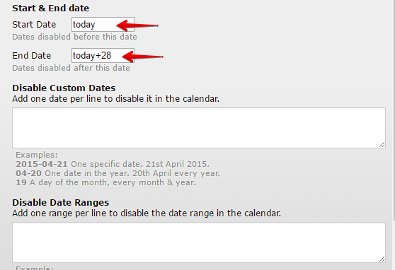 Allow only dates on date field from today until 4 weeks only Image 1 Screenshot 20