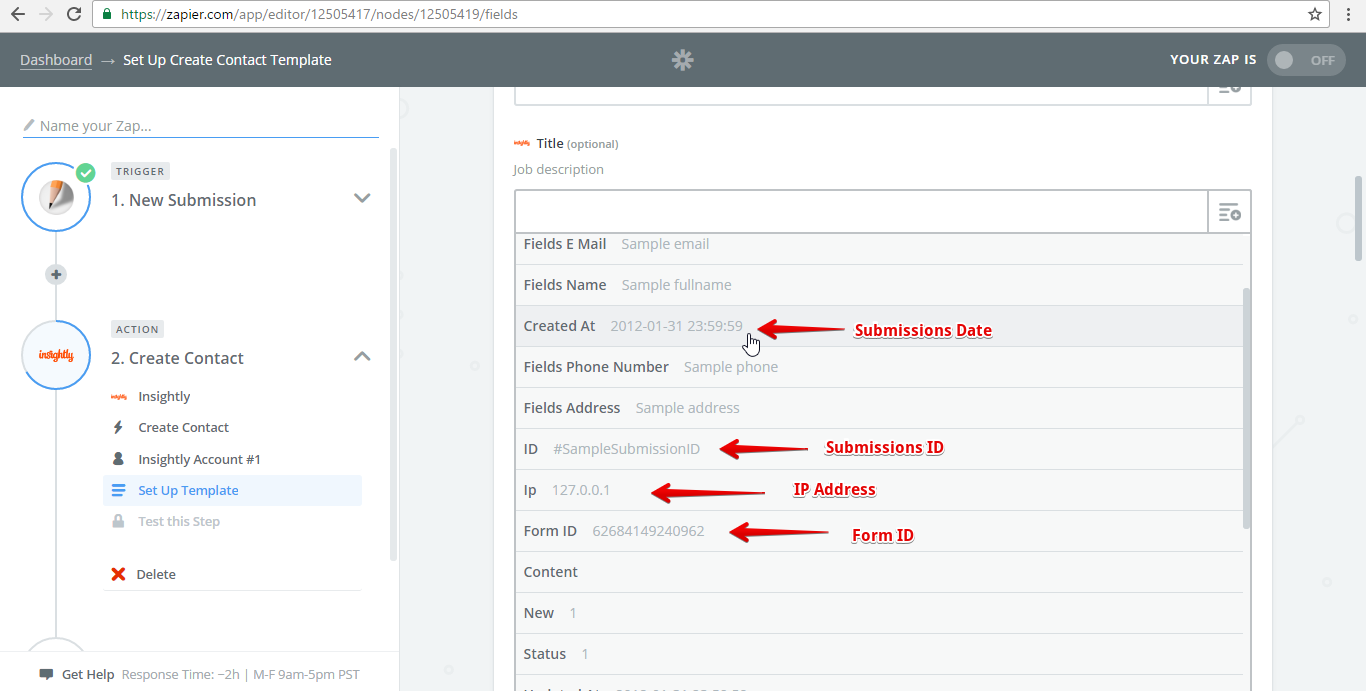 Insightly Integration: Allow mapping IP Address, Submission ID, and Submissions Date Image 1 Screenshot 20