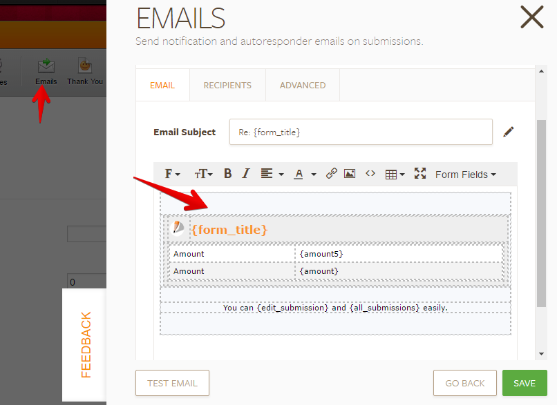 How can my email submissions include different pictures according to user selections? Image 1 Screenshot 20
