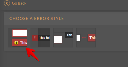 How can I change the error message style to put it below the field? Image 5 Screenshot 104