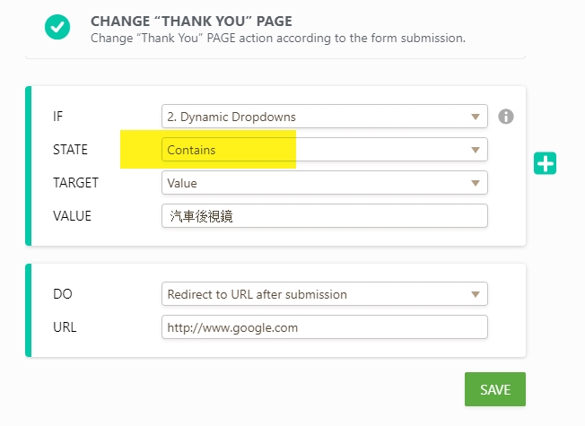 Change Thank You Page Condition: Dynamic Dropdowns condition not working Image 1 Screenshot 30