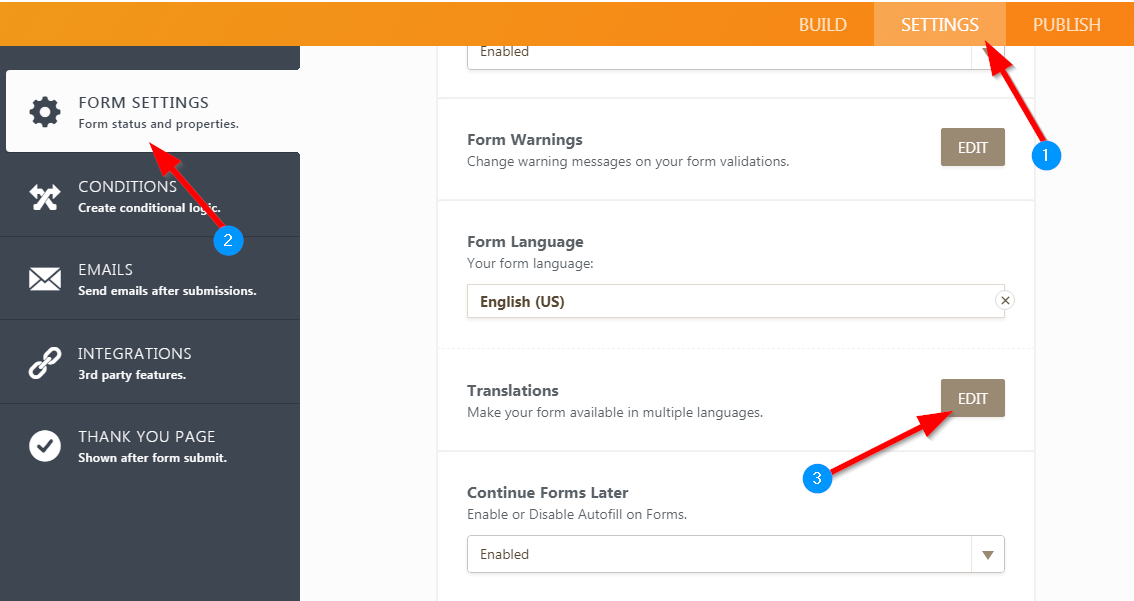 How do we get the whole form to be translated to a specific language? Image 1 Screenshot 40