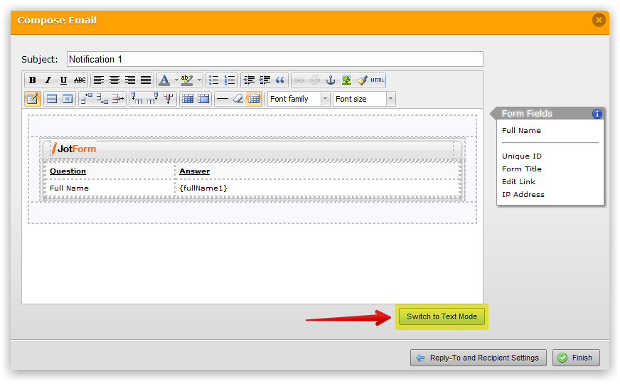 How to send Jotform so that recipient can also receive the notification message in his cell phone via sms  Image 1 Screenshot 20