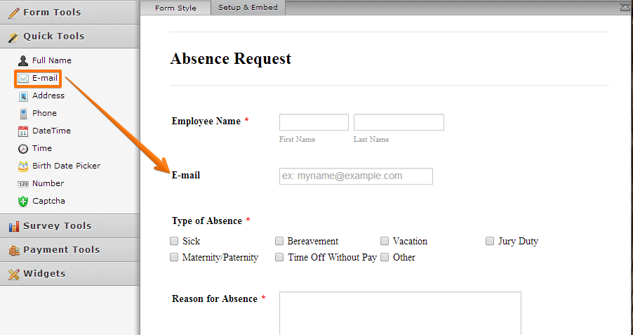 Is there a way to submit a form to recipient from the back end without having to forward the form?  Image 1 Screenshot 60