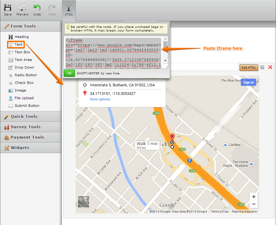 How do I embed a new Google map into an Event registration form? Image 3 Screenshot 72