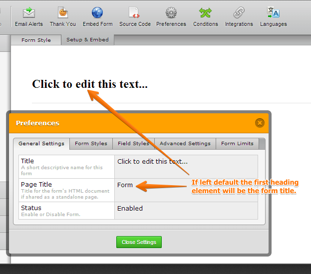 If page title name is left default (Form) it grabs the title of the very first Heading element Image 1 Screenshot 20