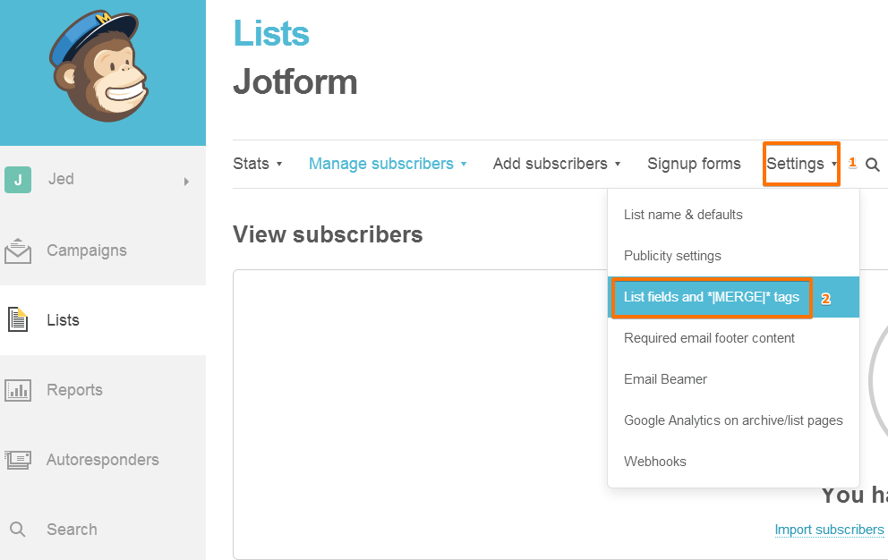 How to integrate to MailChimp when using the JotForm Full Name field Image 3 Screenshot 102