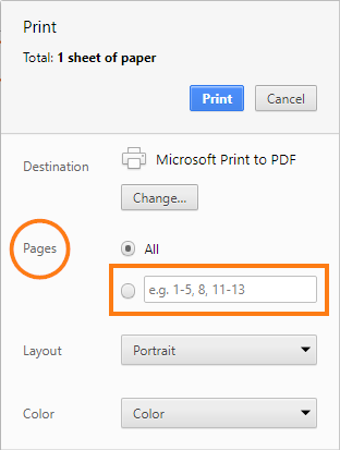 Is there a way to only print certain pages of the form? Image 1 Screenshot 20