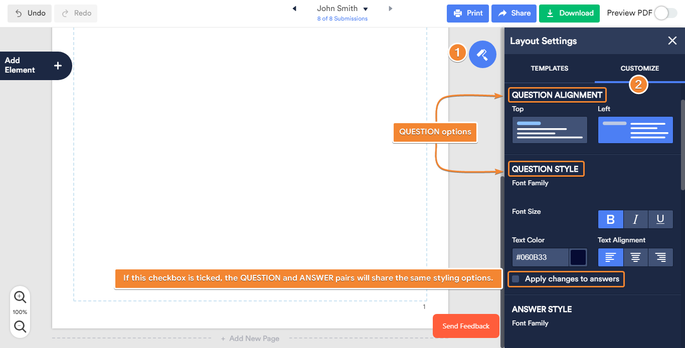 ფორმის გამოგზავნილი მონაცემების PDF დოკუმენტისათვის მინიჭება Image-3