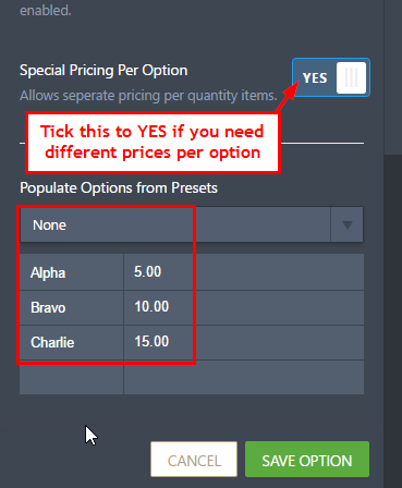 Payment Field: Ability to have own options saved as a Preset Image 1 Screenshot 20