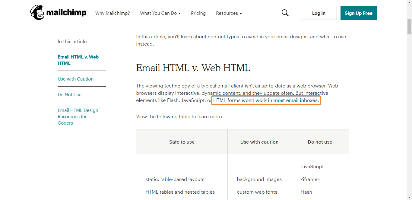 How do I embed a form inside a Mailchimp email template? Image 1 Screenshot 20