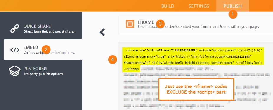 Is there a way to prevent the iframe from automatically adjusting the height of an embedded form? Image 1 Screenshot 20