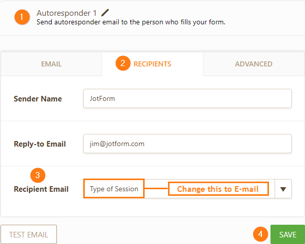 How can I setup my Autoresponder to send to the email that was entered by my customers? Image 1 Screenshot 20
