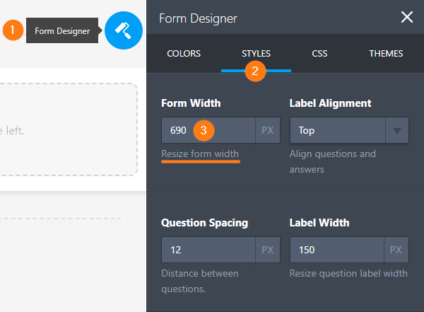 How can we change the form width? Image 1 Screenshot 20