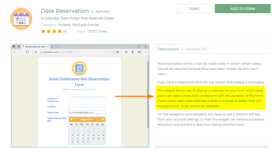 How can I free up a reserved slot on the Date Reservation Widget? Image 1 Screenshot 30