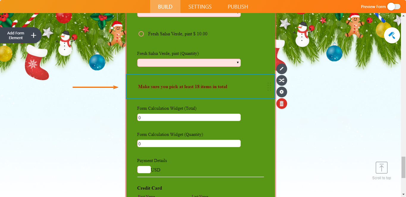 How do I set up a minimum order on my form? Image 1 Screenshot 20