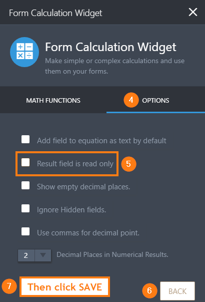 How can I set the calculation widget as read only? Image 2 Screenshot 41