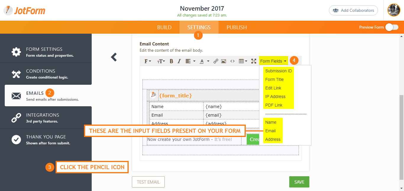 How to Insert Form Fields to Email Templates