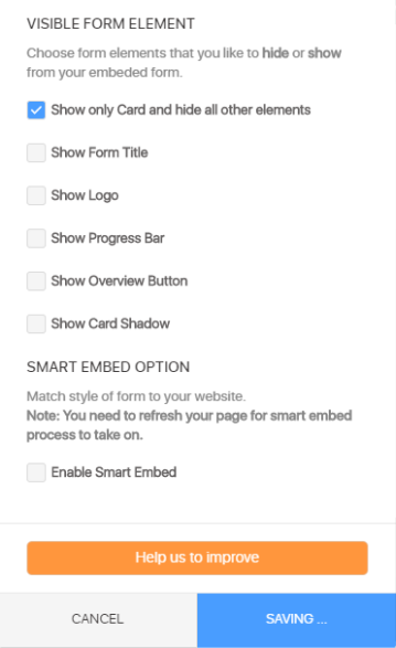 The form is not saving changes in inline embed settings at wordpress Screenshot 20
