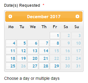 Date Reservation widget: days blocked Image 1 Screenshot 20