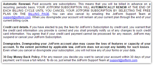 What are the available billing cycles with JotForm? Image 1 Screenshot 20