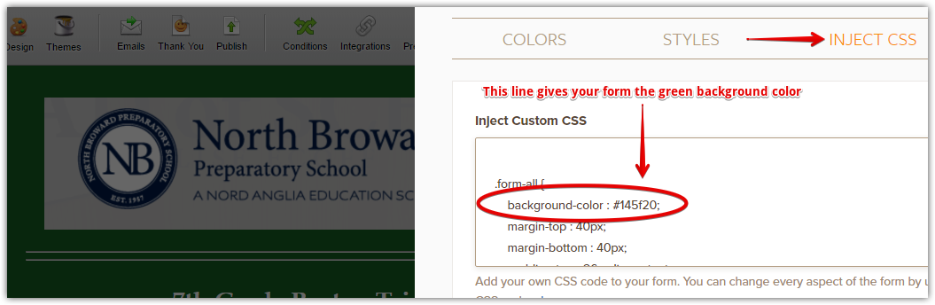 The color of this form keeps showing up as green, not to the color it is set at Screenshot 51