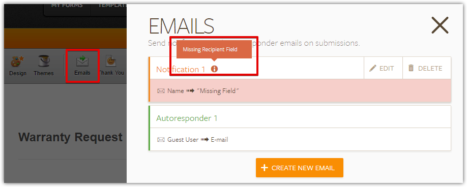 Hi, when a user makes a submission on my JotForm, I dont get any e mail notifications Screenshot 30