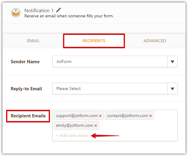 How can I add recipients to the Email Notification? Image 2 Screenshot 41