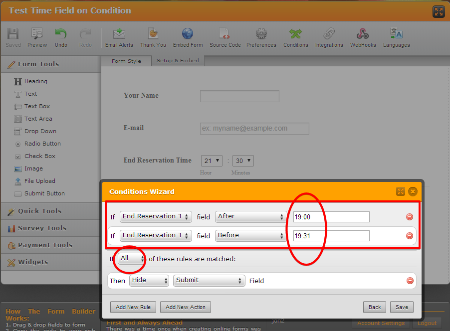Dynamic control of hour for a reservation form Image 1 Screenshot 20