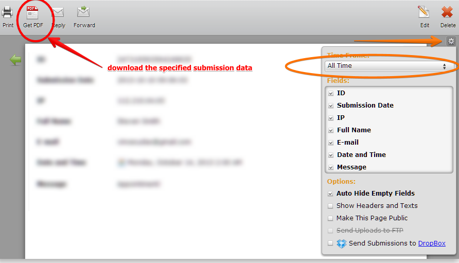 Is there any way to download just one form submission? Image 1 Screenshot 20