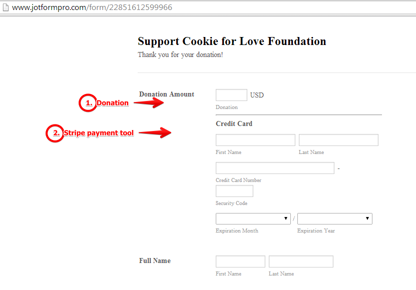 How can I recreate a payment/donation form to look like the website link below?  Image 1 Screenshot 20