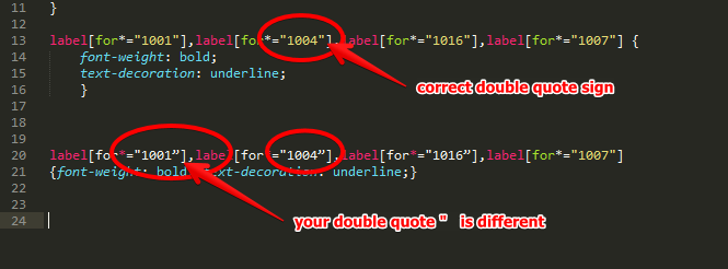 I cannot get the section labels to bold or underline using CSS code Image 2 Screenshot 41