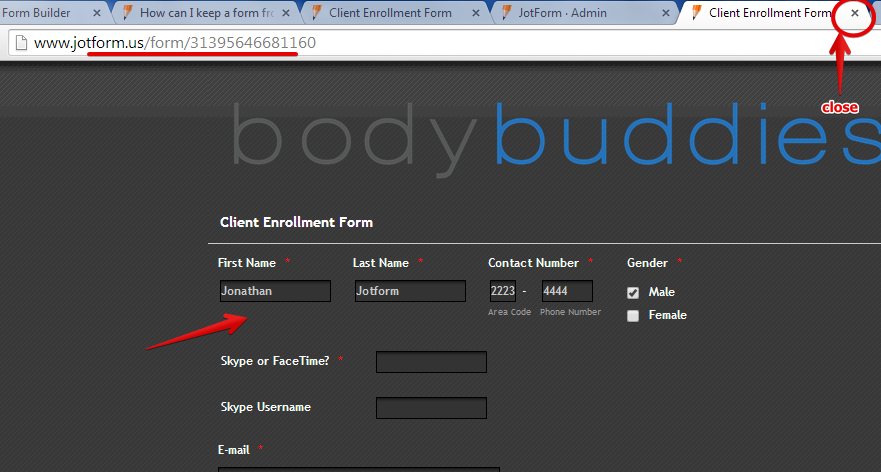 How can I keep a form from erasing my clients entries if they submit with a missing field? Image 1 Screenshot 20