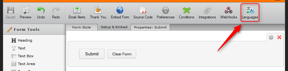 How can I change the form language for Clear Form and in the Email Notification? Image 1 Screenshot 40