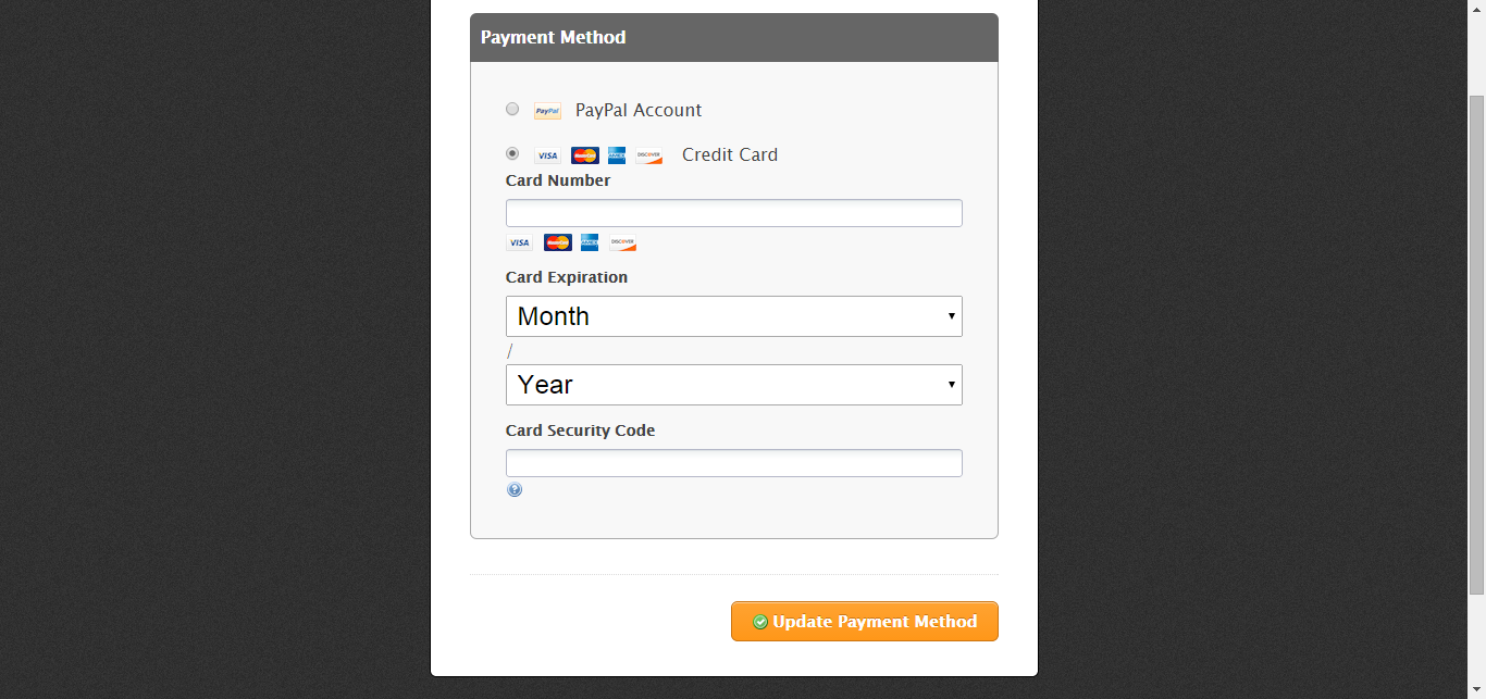 Unable to access the change payment method Image 1 Screenshot 20