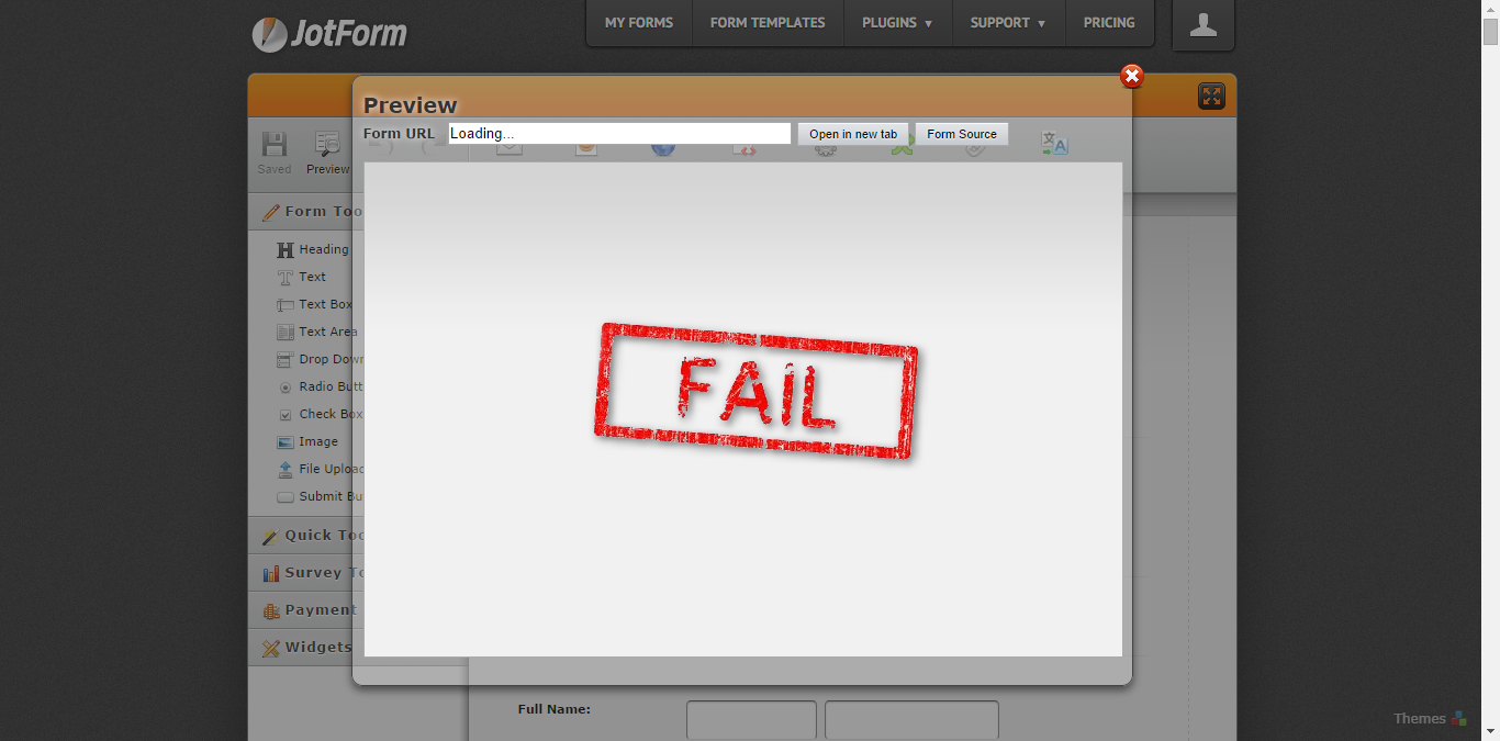 Formbuilder Preview Window fails to display jotform Image 1 Screenshot 20