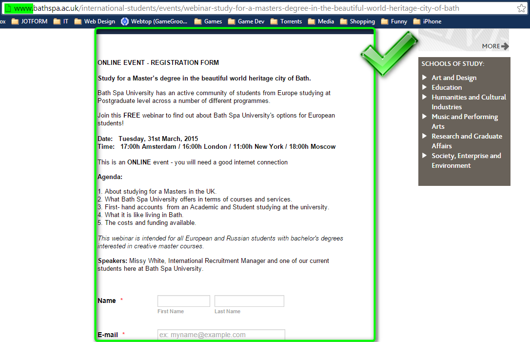 Form not appearing on secured website page Image 1 Screenshot 20