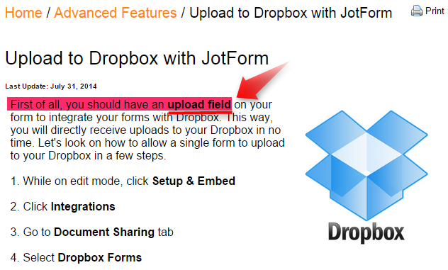 How can I integrate my form with dropbox? Image 1 Screenshot 20