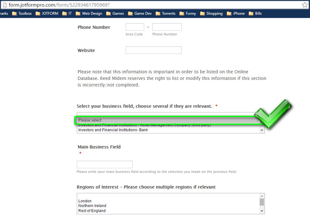 The default answer function on the form isnt working when I open the URL? Image 2 Screenshot 41