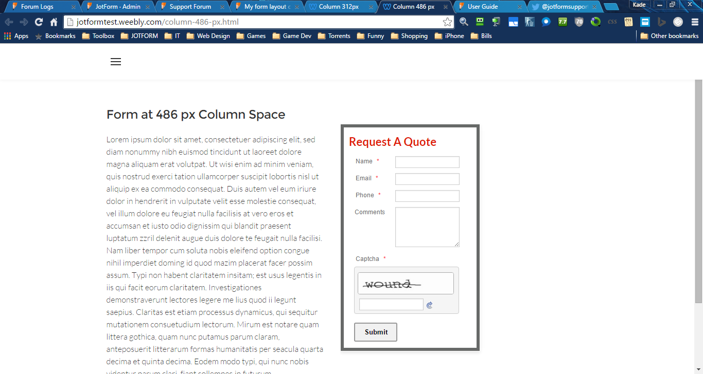 My form layout changes based on the width of my column even though responsive is set to NO Image 1 Screenshot 30
