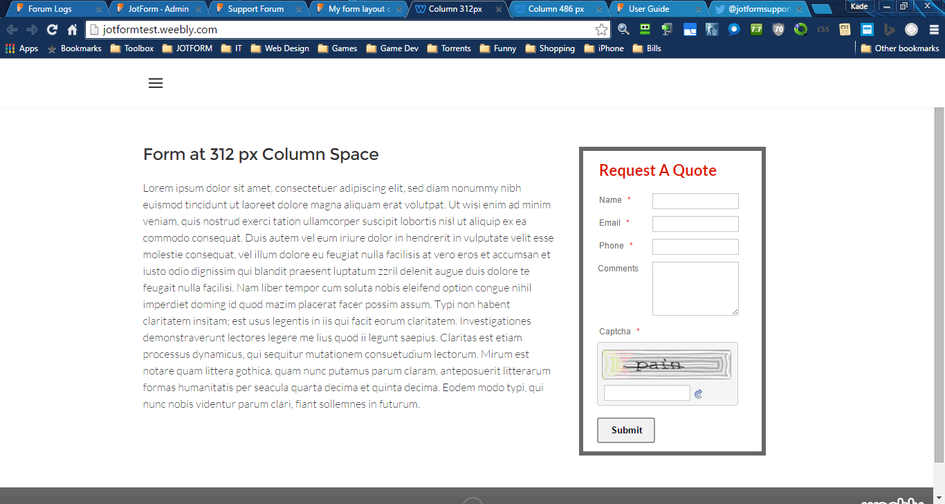 My form layout changes based on the width of my column even though responsive is set to NO Image 2 Screenshot 41