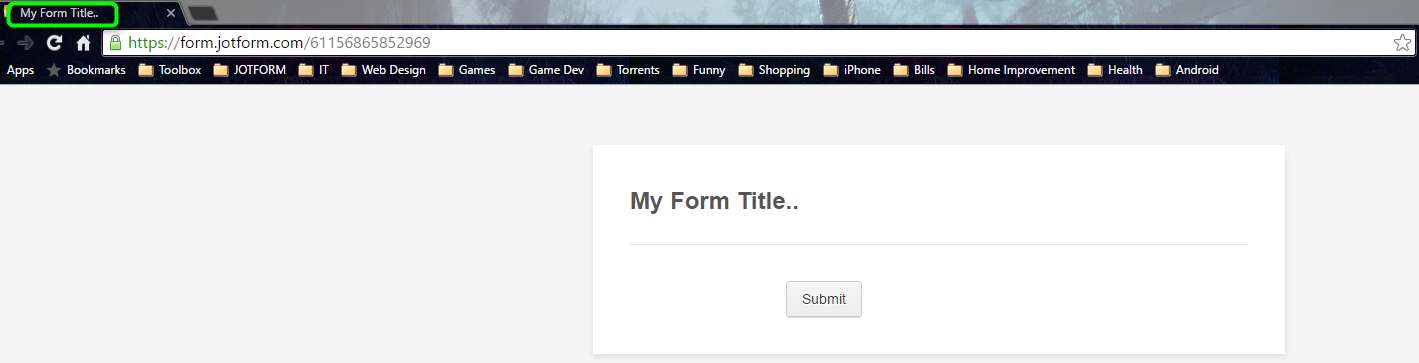 How can I update the name of the form in a browser tab? Image 5 Screenshot 104