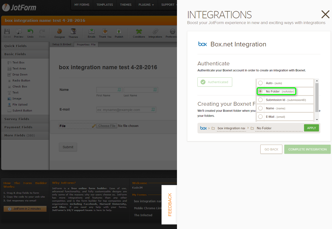 Box Integration: Files are not uploading to Box Image 1 Screenshot 20