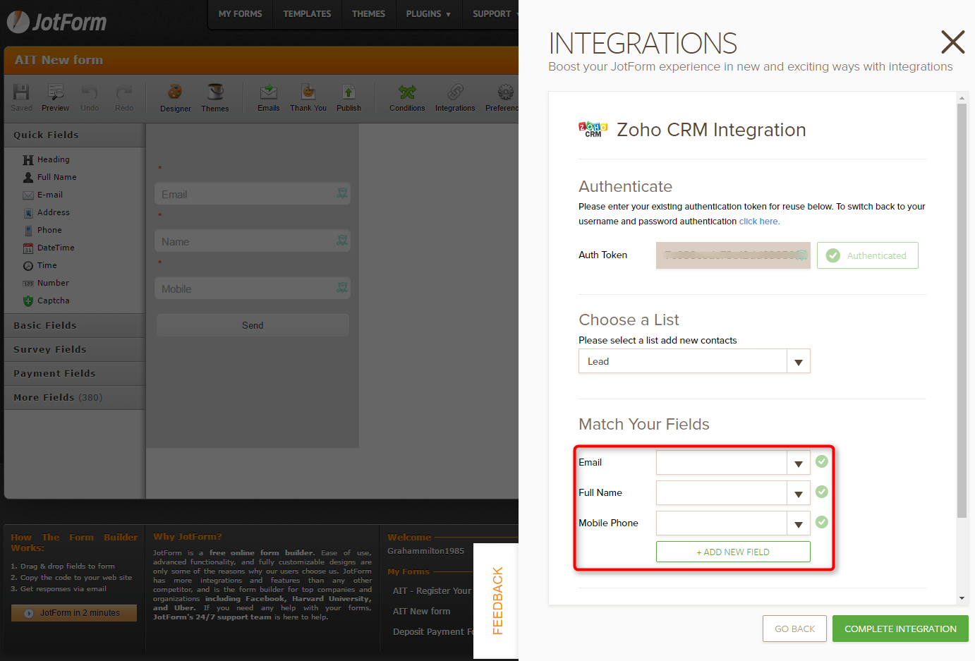 Zoho CRM Intergrations not wroking Image 1 Screenshot 20