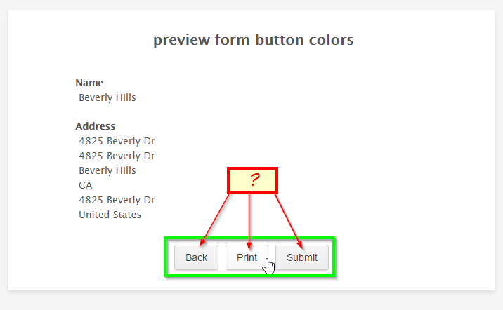 How can I color each of the three buttons for back, print, and submit different colors? Image 1 Screenshot 20