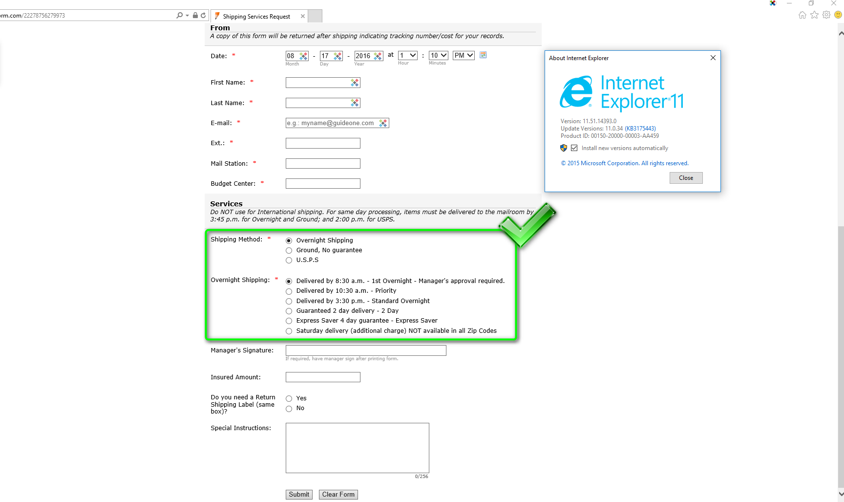 Conditional Logic on embedded form not working in IE Image 1 Screenshot 20