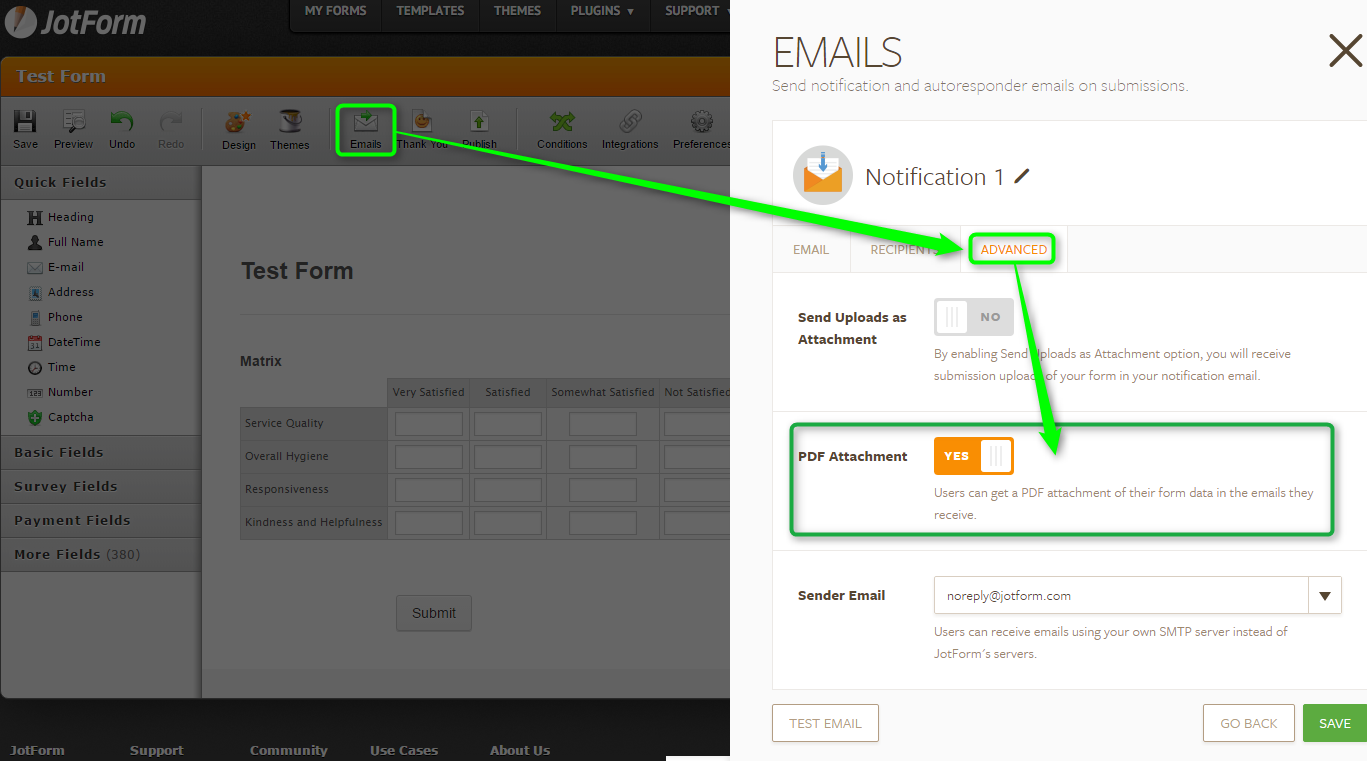 Is it possible to save submitted form submissions to add as attachements? Image 1 Screenshot 20