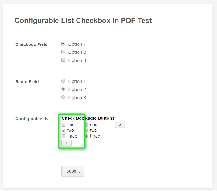 Why doesnt the checkbox in a Configurable List show as checked on the exported submission PDF?  Image 1 Screenshot 40